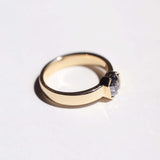 Yellow gold engagement ring mens brooklyn jewelry nyc handcrafted salt & pepper diamond