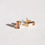 emerald cut tourmaline stud earring 14k yellow gold jewelry  engagement ring NYC fine jewelry brooklyn NY New York jeweler sustainable ethical greenpoint engagement
