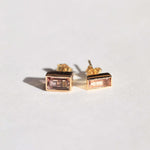 emerald cut tourmaline stud earring 14k yellow gold engagement ring NYC fine jewelry brooklyn NY New York jeweler sustainable ethical greenpoint engagement