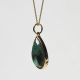 Raw Emerald Pear Pendant 4ct
