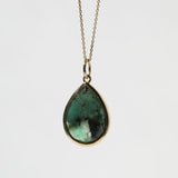 Raw Emerald Pear Pendant 4ct