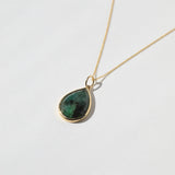 Raw Emerald Pear Pendant 4ct