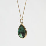 Raw Emerald Pear Pendant 4ct
