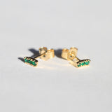 Little Emerald Bar Studs