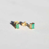 Emerald Prong Stud Earrings