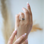 salt & pepper Diamond 14k Yellow gold sapphire stack Brooklyn New York 11222