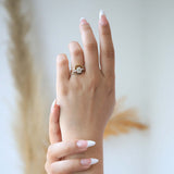 Sloane Oval Diamond Ring l Curved Diamond Band l Fern Ring