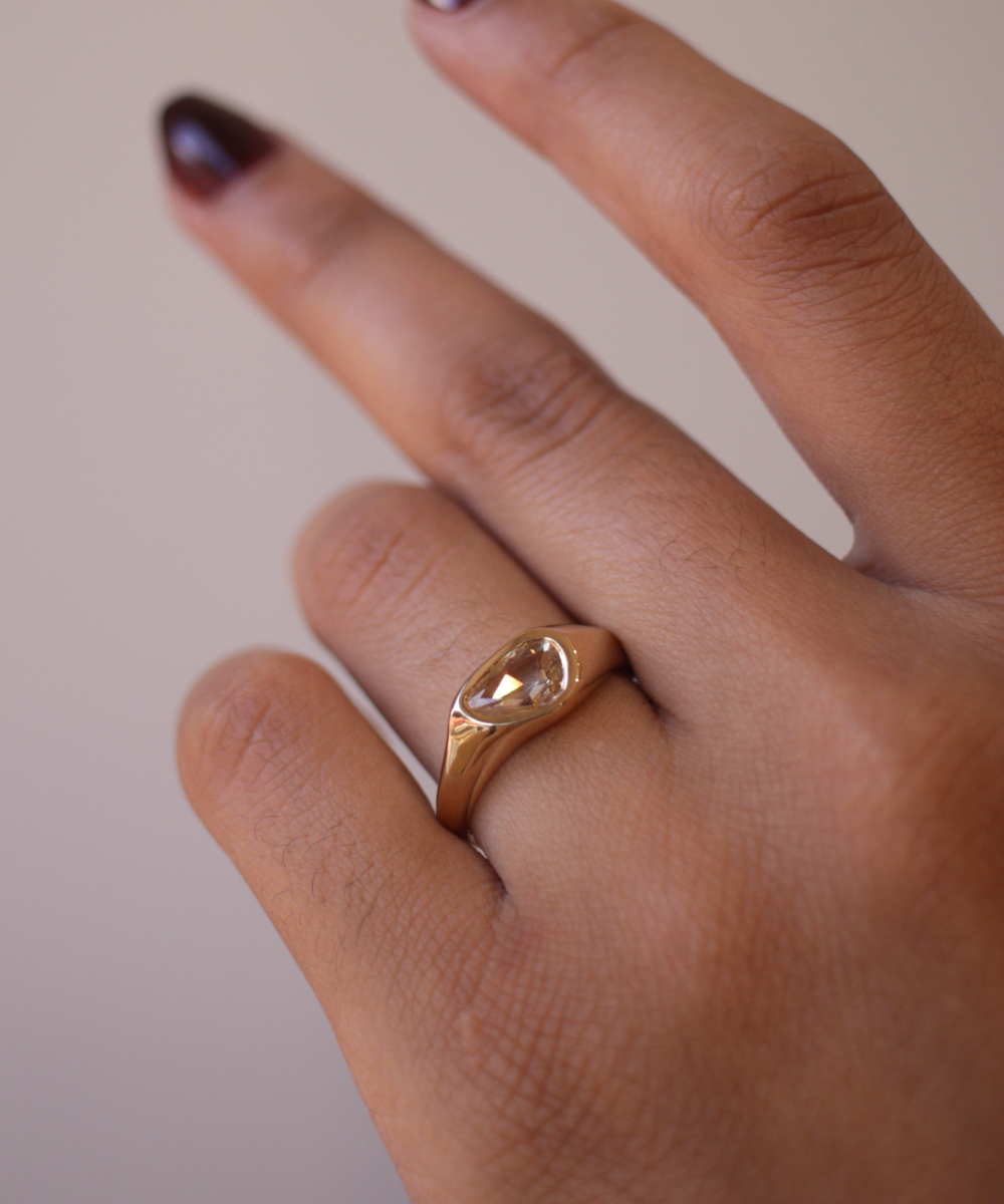 Fontana Signet Ring with Yellow Sapphire