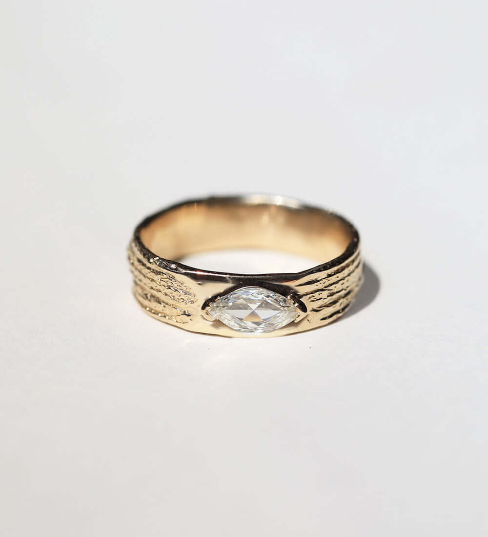 Diamond texture band 14k gold  NYC Brooklyn necklace NYC fine jewelry brooklyn NY New York jeweler sustainable ethical greenpoint engagement Earrings