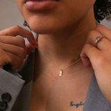 Hallmarked Tag Necklace in Gold