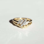  Asymmetrical Baguette Diamond Engagement Ring Macha Studio Brooklyn New York