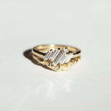  Asymmetrical Baguette Diamond Engagement Ring Macha Studio Brooklyn New York