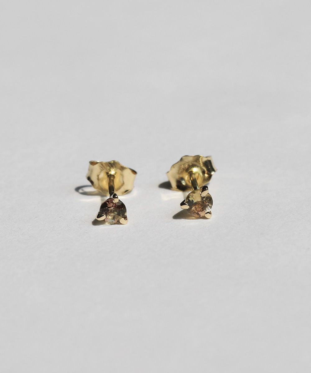 tourmaline 14k yellow gold stud earrings Brooklyn New York 11222 