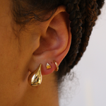 gold and diamond sapphire stud earrings Greenpoint Brooklyn NYC by Macha