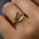 14k yellow gold white round diamond nesting structure ring wedding band Brooklyn New York 11222