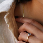 salt and pepper diamond ring 14k yellow gold oval white accent diamonds Brooklyn 
