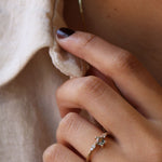 Montana  bi-color sapphire accent white diamonds 14k yellow gold ring Brooklyn New York 