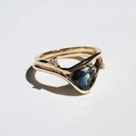  14k Yellow Gold Band Sapphire Ring Diamond , Brooklyn New York