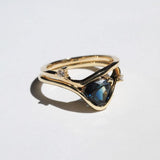  14k Yellow Gold Band Sapphire Ring Diamond , Brooklyn New York