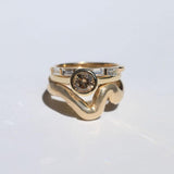 Wedding band Salt & pepper Diamond, 14k Yellow gold Brooklyn New York 
