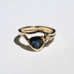 14k Yellow Gold Band Sapphire Ring Diamond , Brooklyn New York 