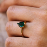Emerald Engagement ring 14k yellow gold Brooklyn New York 11222 