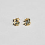 Bi-color sapphires bezel setting 14k yellow gold 1ct  stud earrings Brooklyn New York 11222