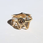 Salt & Pepper Diamond Ring, Wedding Band 14k Yellow Gold, Brooklyn New York 11222