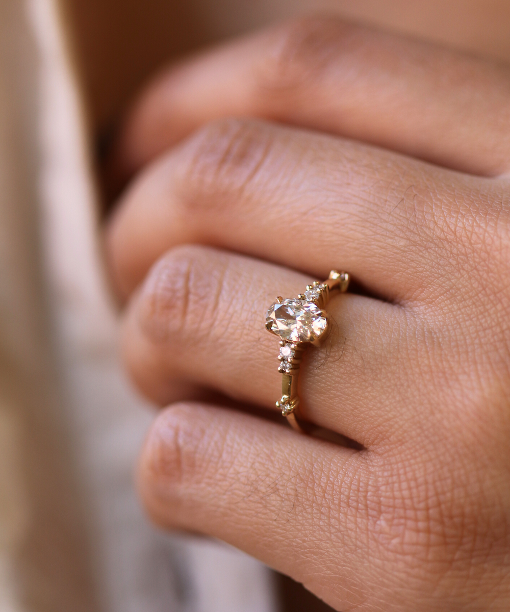 cognac Diamond Ring yellow gold Brooklyn New York