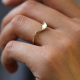 14k yellow gold white round diamond nesting structure ring wedding band Brooklyn New York 11222