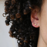 gold and diamond sapphire stud earrings Greenpoint Brooklyn NYC by Macha