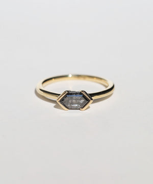 14k Yellow Gold Ring Sapphire NYC fine jewelry brooklyn NY New York jeweler sustainable ethical greenpoint engagement sapphire white diamond