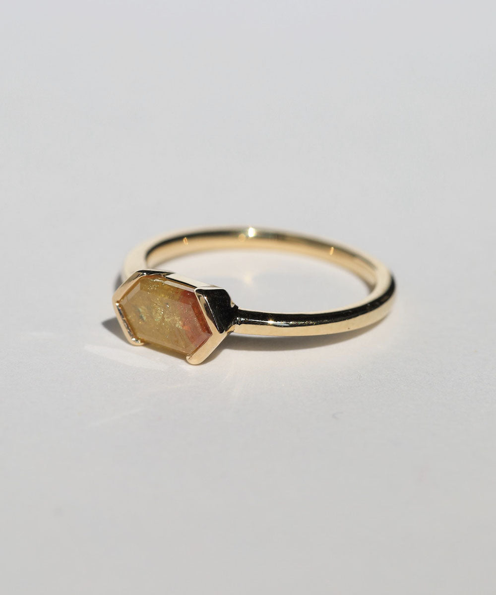 macha studio brooklyn ny jewelry yellow gold natural yellow diamond salt and pepper engagement ring