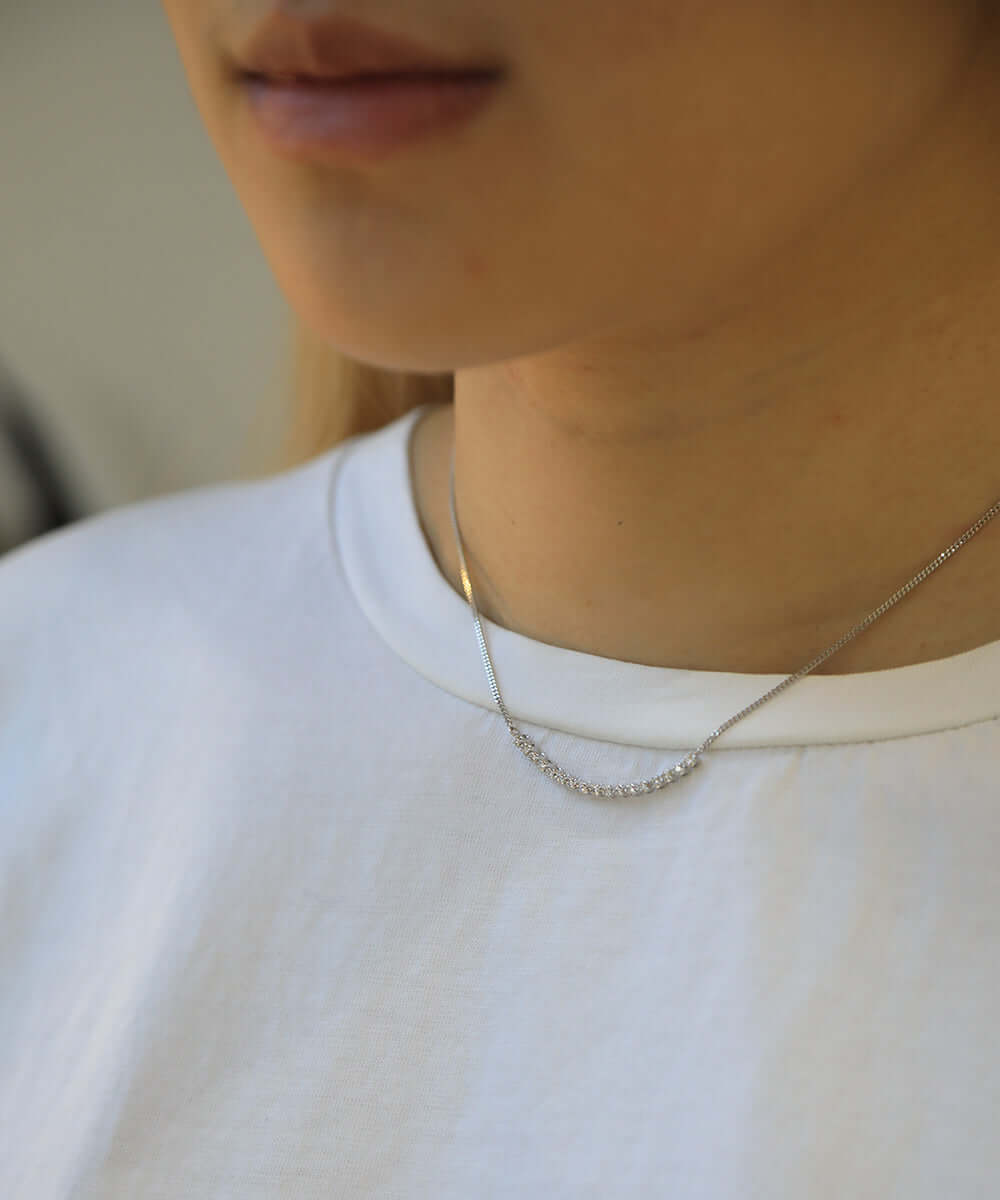 Diamond  14k Yellow Gold Necklace NYC fine jewelry brooklyn NY New York jeweler sustainable ethical greenpoint engagement