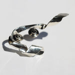 sculptural brooch crafted in sterling silver by Macha Studio, Greenpoint, Brooklyn NYC