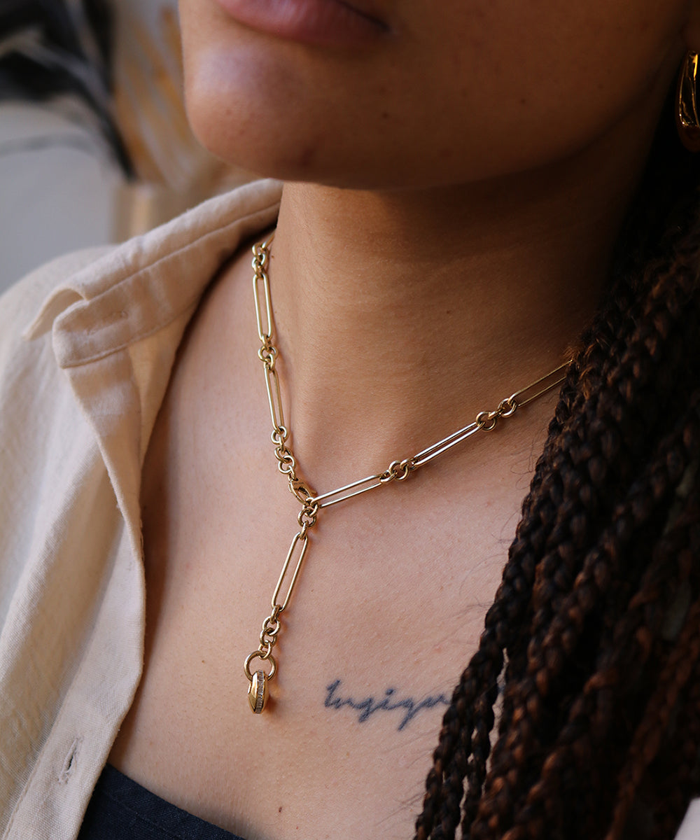 Lightweight Long Link Necklace Gold