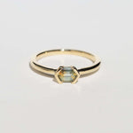 14k Yellow Gold Ring Sapphire NYC fine jewelry brooklyn NY New York jeweler sustainable ethical greenpoint engagement sapphire white diamond