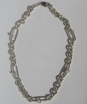 Oval Love Link Necklace Silver