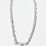 Paper clip Love Link Necklace Silver