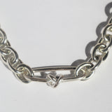 Oval Love Link Necklace Silver