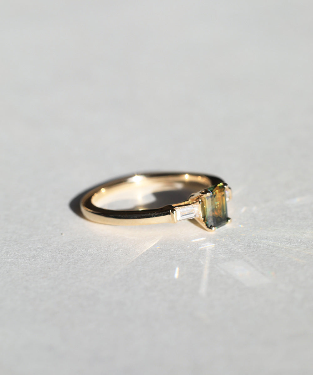 sapphire nyc jewelry engagement yellow gold diamond bi-color