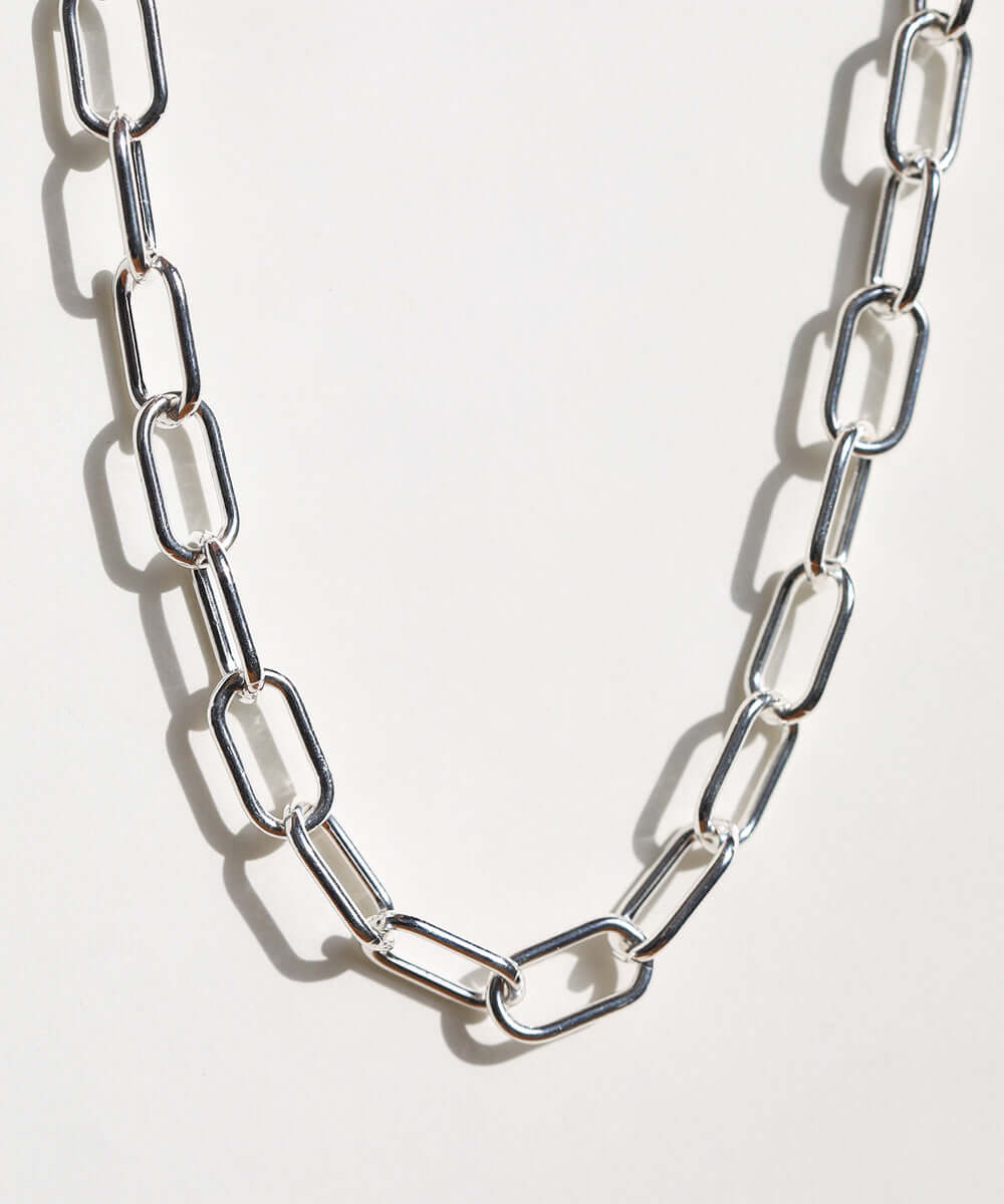 Oversized Paperclip Necklace Silver - Main Image