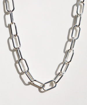 sterling silver chain paperclip necklace