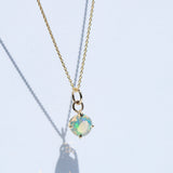 Brilliant cut Australian opal pendant