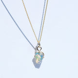 Brilliant cut Australian opal pendant