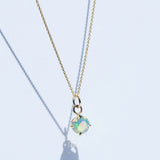 Brilliant cut Australian opal pendant