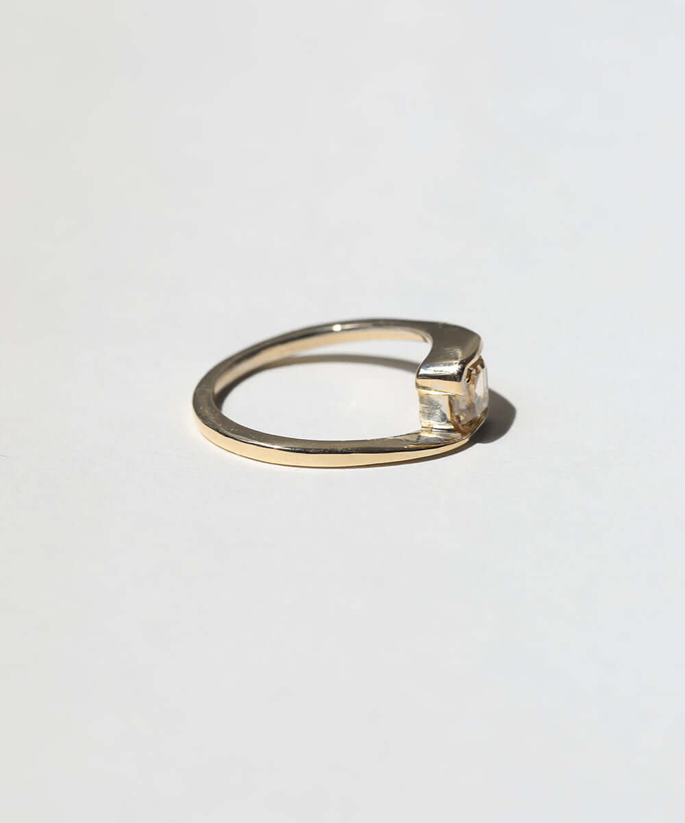 cognac champagne diamond ring twist wave macha brooklyn nyc engagement j