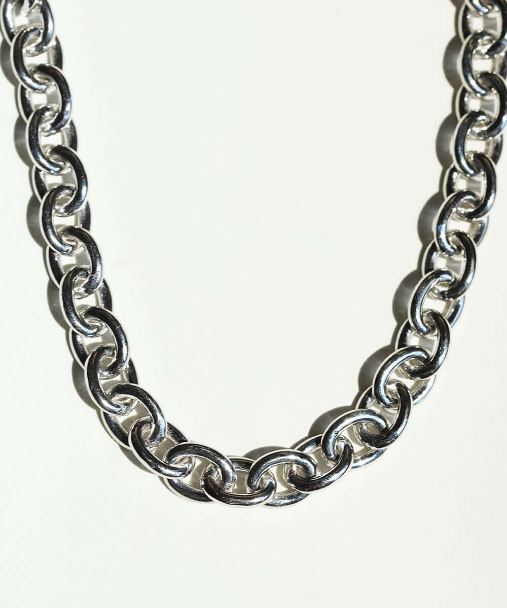 Oval Chain Necklace Silver1