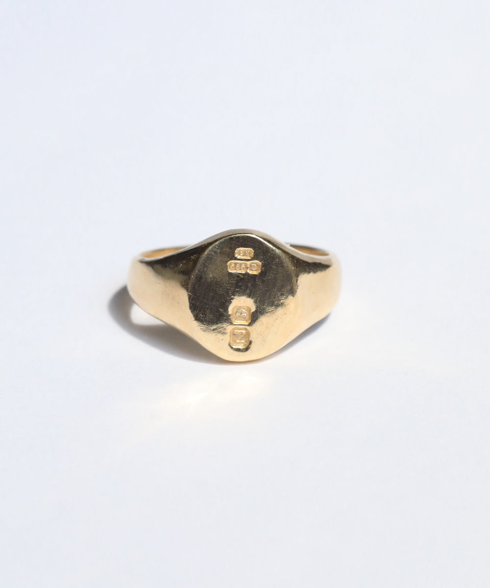 gold signet ring hallmarked british mens unisex wedding bands