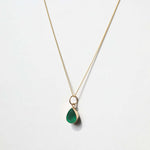 Pear Emerald Bezel Pendant 14k yellow gold Greenpoint Brooklyn Macha Studio